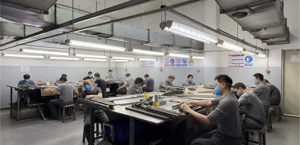 Metal hardware polishing workshop