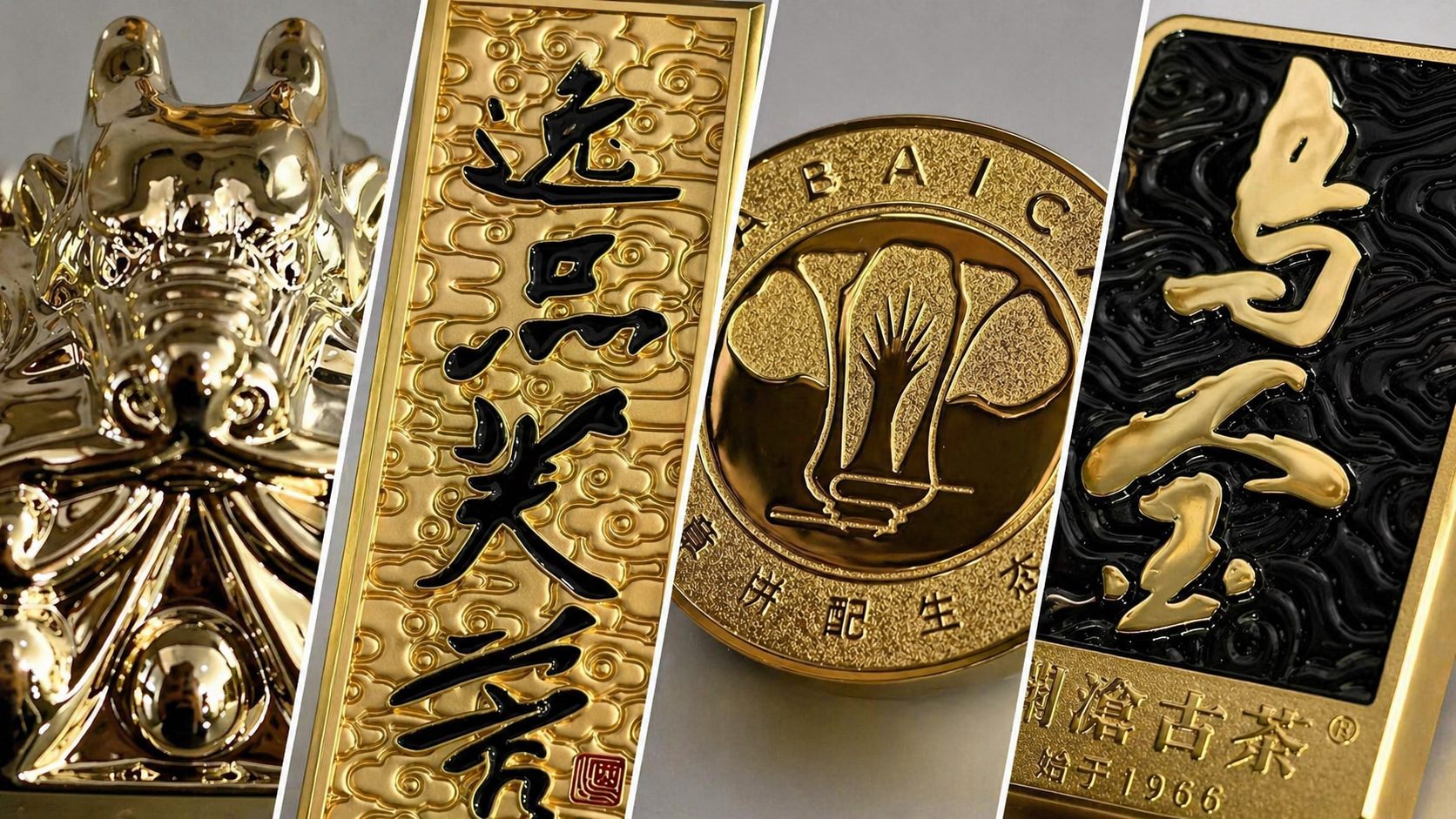 Premium packaging metal plaques and decorative components