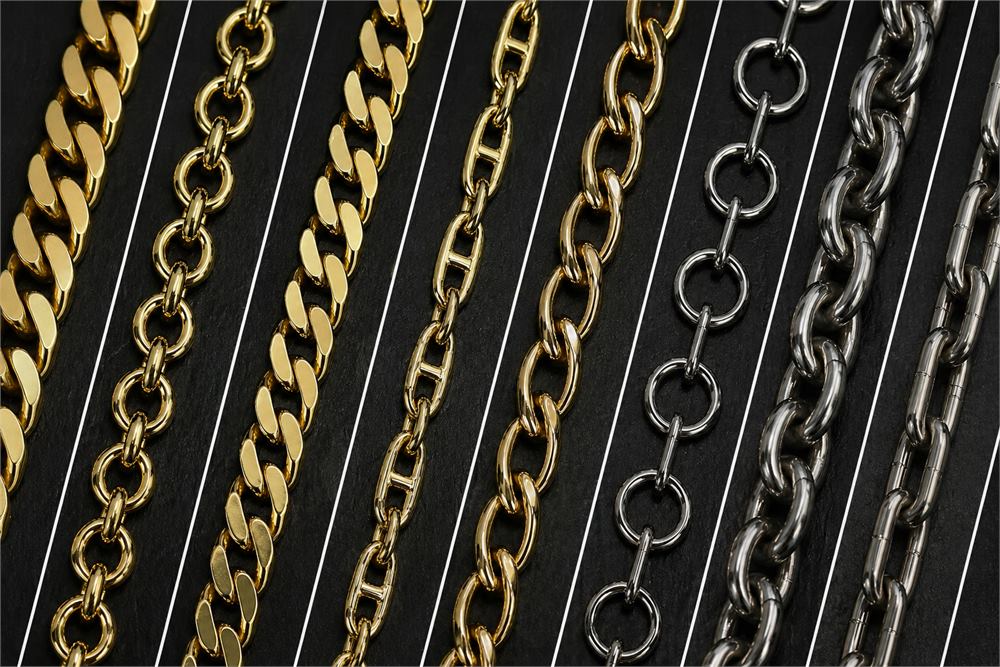 Decorative metal chains and charms