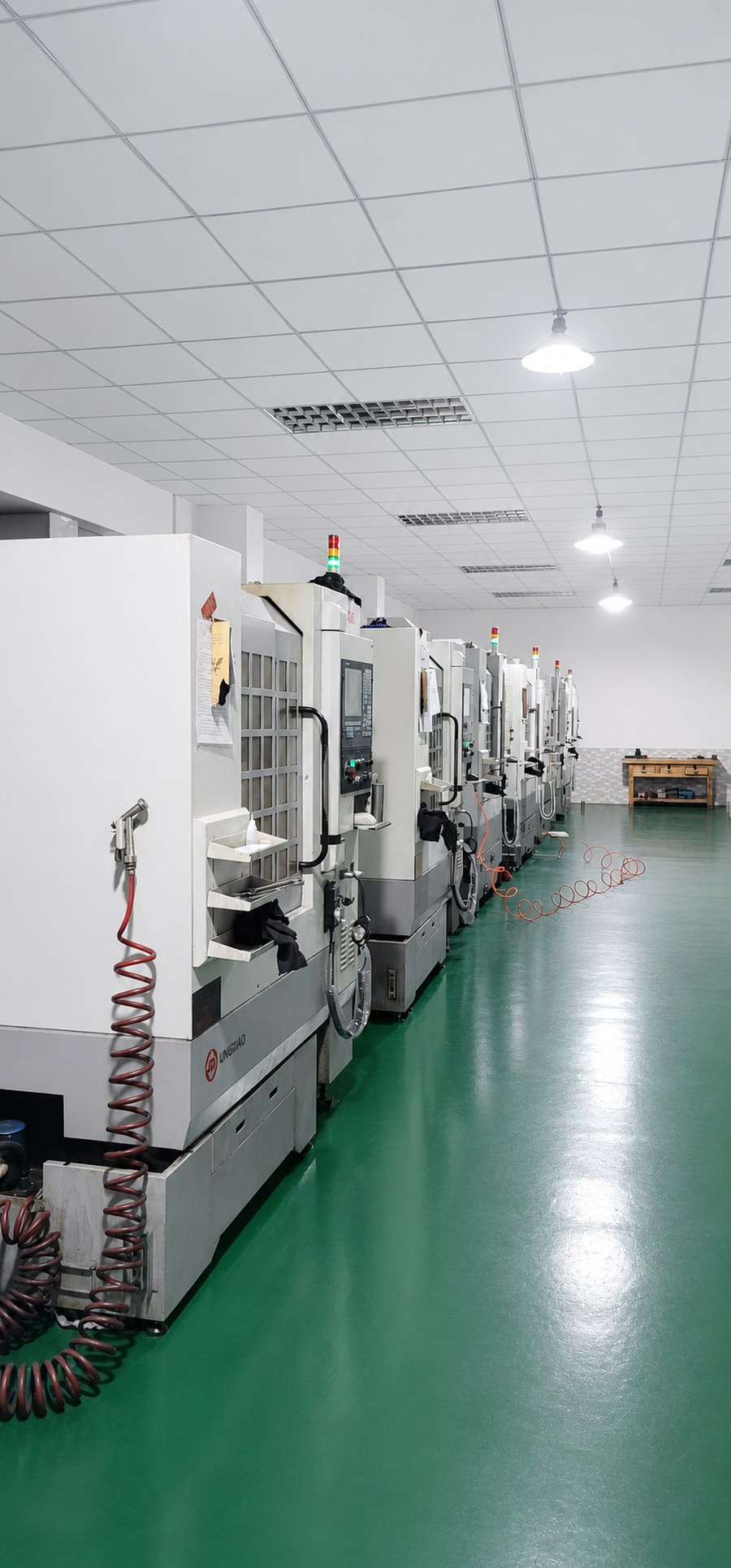 Clean CNC machining workshop