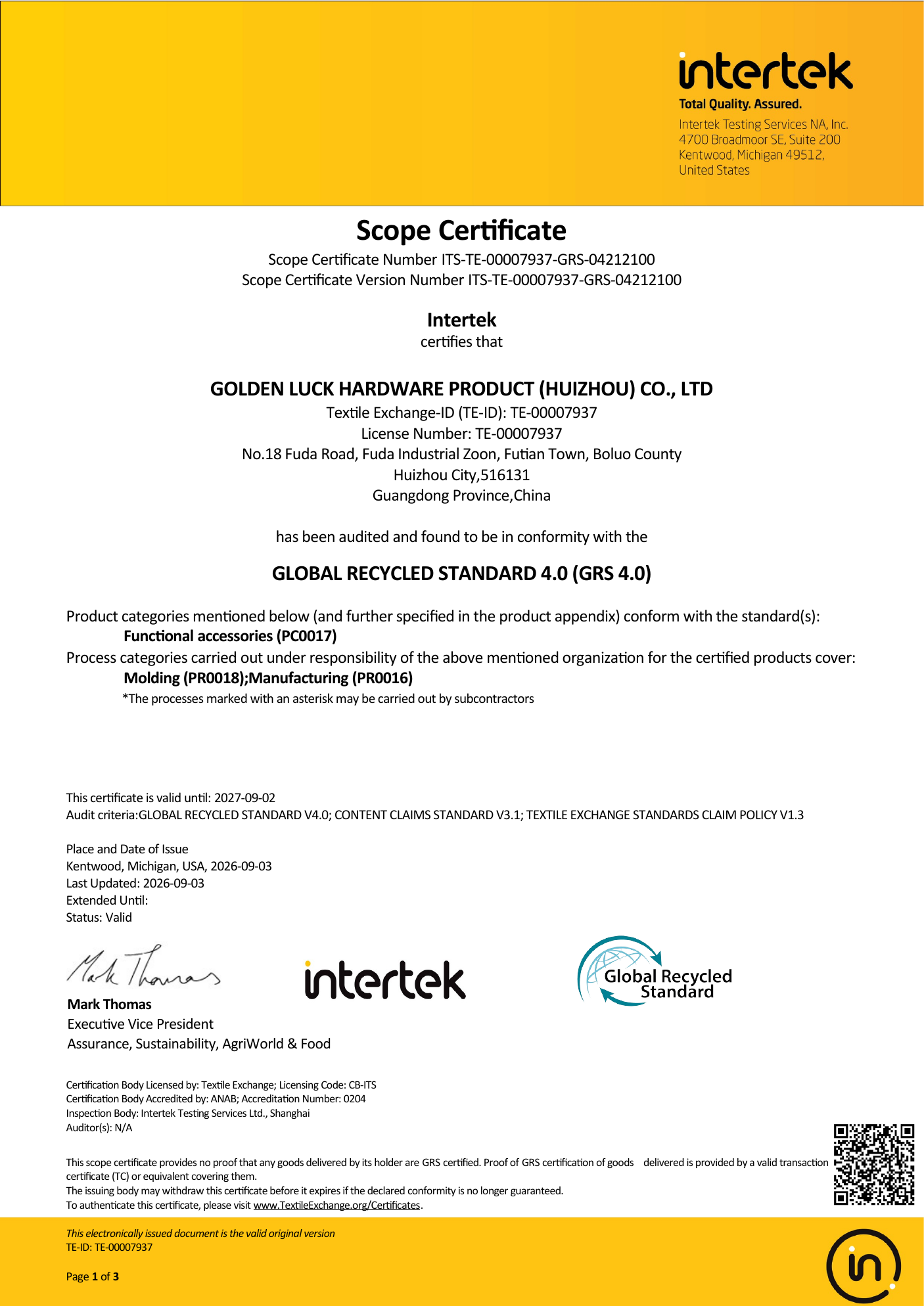 GRS 4.0 scope certificate thumbnail